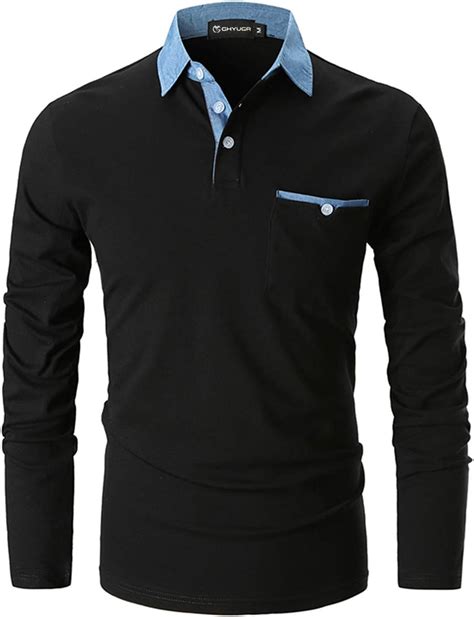 long sleeve polo amazon|long sleeve denim polo.